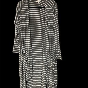LuLaRoe Sarah Gray and White Stripe
